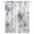 thumbnail image 1 of Blue White Floral Blackout Curtains for Bedroom Living Room Darkening Curtains 54 Inch Long Botanical Garden Flowers Leaves Short Curtain for Small Window Treatment Insulated Grommet Drapes 52"x54"x2, 1 of 9