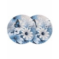 thumbnail image 1 of Blue White Floral Round Placemats Set of 2 for Dinning Tables,Heat-proof Braided Table Mats 15 Inch,Elegant Rustic Butterfly Botanical Washable Place Mat for Kitchen Restaurant Party Table Decor, 1 of 9
