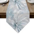 thumbnail image 1 of Blue White Floral Table Runner Linen Burlap Table Runner 120 Inches Long Modern Abstract Blooming Flower Artwork Dresser Scarves for Kitchen Island Coffee Dining Room Party Holiday Decor 13"x120", 1 of 8