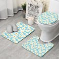 thumbnail image 1 of Blue White Flower Pattern Bathroom Rugs Sets 3 Piece,Toilet Cover Set,Absorbent Non Slip Bathroom Mats Sets with U-Shaped Contour Rug Toilet Rug Set, 1 of 5