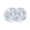 thumbnail image 1 of Blue White Flowers Round 13 Inch Placemats Set of 2, Spring Summer Floral Botanical HeatResistant Non Slip Place Mats for Dining Table, Wipeable Braided Kitchen Table Mats for Housewarming, 1 of 9