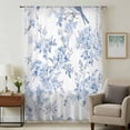 thumbnail image 1 of Blue White Flowers Sheer Curtains 45 Inches Long, Spring Summer Floral Botanical Light Filering Curtains, Breathable Simi Curtain Privacy Drapes for Kitchen Bathroom Small Window Treatment, 1 of 9