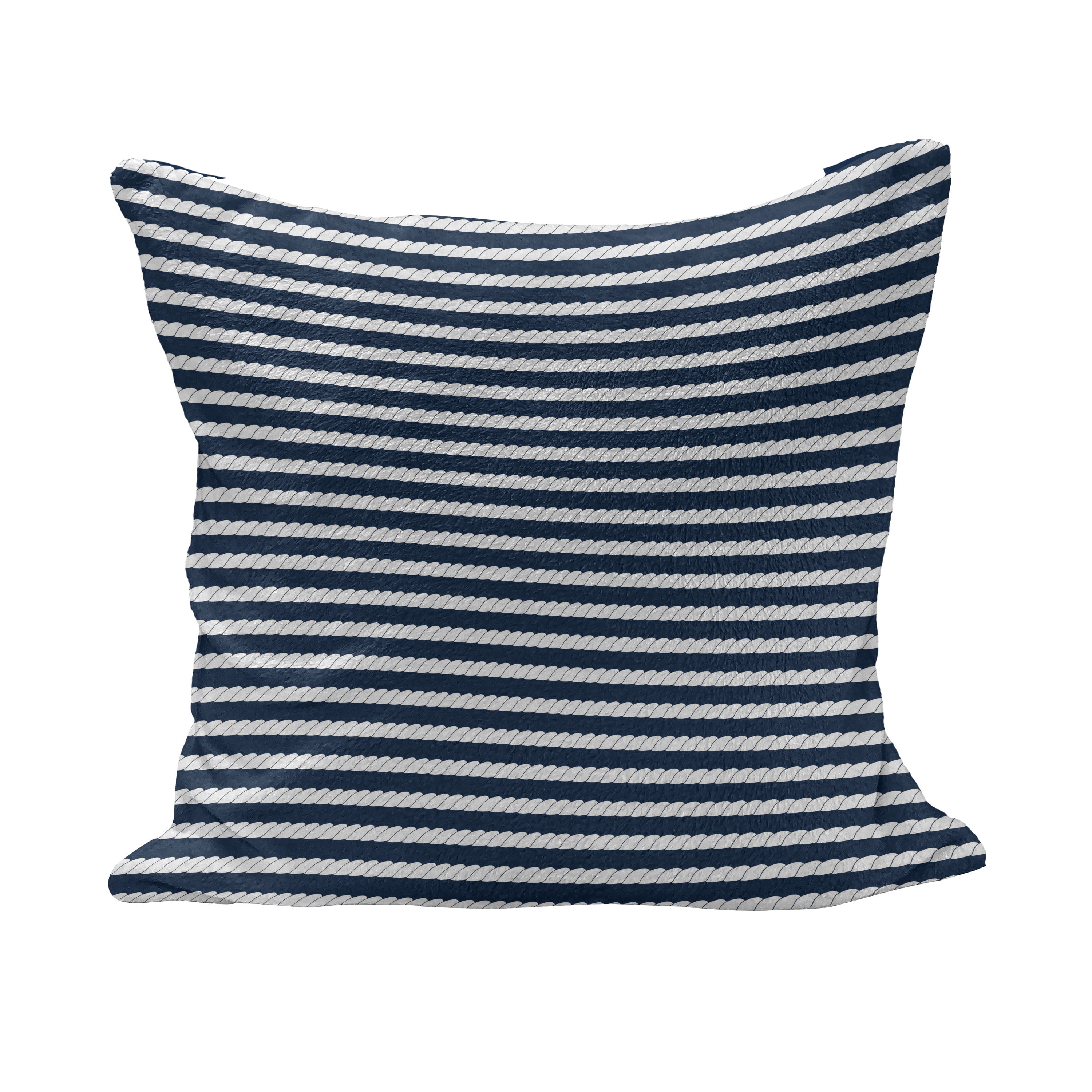 Blue and White Fluffy Throw Pillow Cushion Cover, Yacht Navy Marine ...
