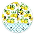 Blue White Geometic Round Wall Clock for Home r Living Room No Ticking