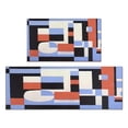 thumbnail image 1 of Blue White Geometric` Kitchen Rugs and Mats Sets Of 2,Kitchen Decoration Rugs,Rubber Backing Non-Slip Floor Mat for Sink Washable Waterproof Laundry Room Runner Rugs, 1 of 7