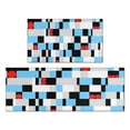 thumbnail image 1 of Blue White Geometric Kitchen Rugs and Mats Sets Of 2,Kitchen Decoration Rugs,Rubber Backing Non-Slip Floor Mat for Sink Washable Waterproof Laundry Room Runner Rugs, 1 of 7