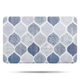 thumbnail image 1 of Blue and White Geometric Quatrefoil Pattern Bathroom Rugs Mat,Non Slip Microfiber Bathroom Rug,Rubber Backing,Soft Bathroom Mats for Bathroom Floor,Tub and Shower,17x27in(43x68cm), 1 of 5