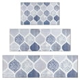 thumbnail image 1 of Blue and White Geometric Quatrefoil Pattern Kitchen Rugs Sets Of 3,Kitchen Runner Rugs Non Skid Washable,Decorative Kitchen Floor Mats for Kitchen,Sink,Laundry,17"x30"+ 17"x47" + 17"x59", 1 of 6