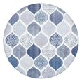 thumbnail image 1 of Blue and White Geometric Quatrefoil Pattern Round Fitted Tablecloth with Elastic Edge,Dining Table Cover Waterproof,Outdoor Round Tablecloth for Camping,Dining,Indoor and Outdoor, 1 of 7