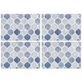 thumbnail image 1 of Blue and White Geometric Quatrefoil Pattern Summer Placemats Table Placemats Set Of 4-Linen Kitchen Washable Placemats Table Mats 11.8"x17.7" Non-Slip Heat Resistant, 1 of 6