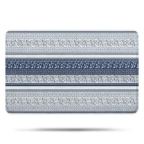 Blue and White Geometric Striped Pattern Bathroom Rugs Mat,Non Slip Microfiber Bathroom Rug,Rubber Backing,Soft Bathroom Mats for Bathroom Floor,Tub and Shower,17x27in(43x68cm)