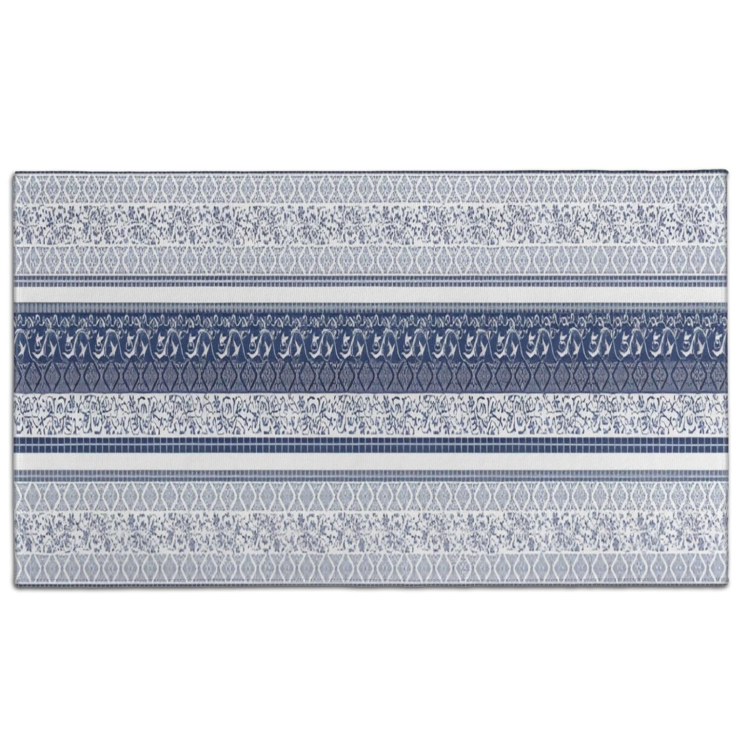 Patio Door Mat in Blue Stripe main image 1