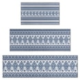 thumbnail image 1 of Blue and White Geometric Striped Pattern Kitchen Rugs Sets Of 3,Kitchen Runner Rugs Non Skid Washable,Decorative Kitchen Floor Mats for Kitchen,Sink,Laundry,17"x30"+ 17"x47" + 17"x59", 1 of 6
