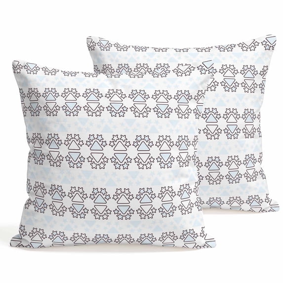 Blue White Geometric Throw Pillow Covers 20 x 20 Inch Pillow Covers Set ...