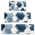 thumbnail image 1 of Blue White Gold Hexagon Marble Pattern Kitchen Rugs Sets Of 3,Kitchen Runner Rugs Non Skid Washable,Decorative Kitchen Floor Mats for Kitchen,Sink,Laundry,17"x30"+ 17"x47" + 17"x59", 1 of 6