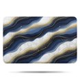 thumbnail image 1 of Blue White Gold Marble Pattern Bathroom Rugs Mat,Non Slip Microfiber Bathroom Rug,Rubber Backing,Soft Bathroom Mats for Bathroom Floor,Tub and Shower,17x27in(43x68cm), 1 of 5