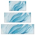thumbnail image 1 of Blue White Gold Marble Pattern Kitchen Rugs Sets Of 3,Kitchen Runner Rugs Non Skid Washable,Decorative Kitchen Floor Mats for Kitchen,Sink,Laundry,17"x30"+ 17"x47" + 17"x59", 1 of 6