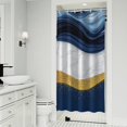 thumbnail image 1 of Blue White Gold Marble Pattern Shower Curtain 36"x72" ,Bathroom Decorative Shower Curtains Set with 12 Hooks,Modern Waterproof Washable Shower Curtain, 1 of 6