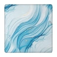 thumbnail image 1 of Blue White Gold Marble Pattern Square Fitted Tablecloth with Elastic Edge,Square Table Cover,Washable Elastic Table Cover for Home Kitchen Party Decor 34"x34", 1 of 6