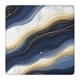 thumbnail image 1 of Blue White Gold Marble Pattern Square Fitted Tablecloth with Elastic Edge,Square Table Cover,Washable Elastic Table Cover for Home Kitchen Party Decor 36"x36", 1 of 6