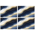 thumbnail image 1 of Blue White Gold Marble Pattern Summer Placemats Table Placemats Set Of 4-Linen Kitchen Washable Placemats Table Mats 11.8"x17.7" Non-Slip Heat Resistant, 1 of 6