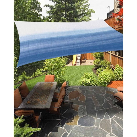 Blue White Gradient Sun Shade Sail 8'X10' Abstract Ombre Texture Modern ...
