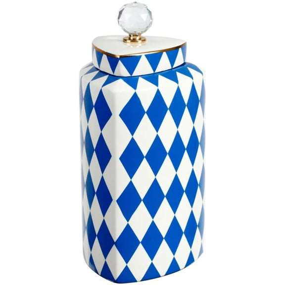Mark Roberts Large Harlequin Jar with Lid, Blue