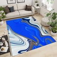 thumbnail image 1 of Blue And White Ink Art Area Rugs, 3D Marble Carpet, Porch Mat Fine Pile High Density Non-Slip Suitable For Living Room Bedroom Kitchen Restaurant Cafe 2x3ft, 1 of 6