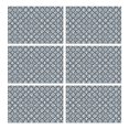 thumbnail image 1 of Blue and White Intricate Pattern Summer Placemats Table Placemats Set Of 6-Linen Kitchen Washable Placemats Table Mats 11.8"x17.7" Non-Slip Heat Resistant, 1 of 5