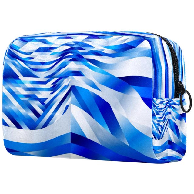 Blue White Israel Flag Prints Small Makeup Bag Pouch for Purse Travel