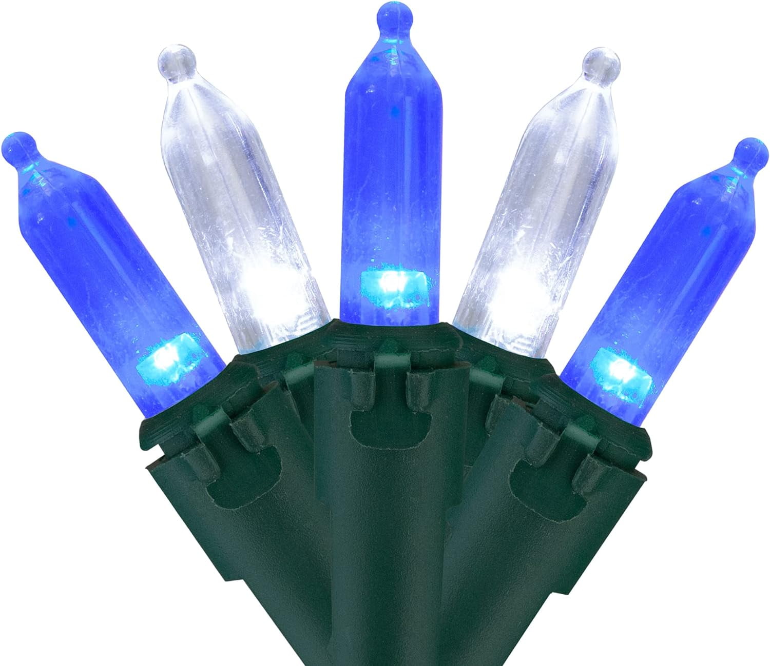 Blue & White LED Outdoor Christmas Lights (Set of 100) with Replacement