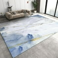 thumbnail image 1 of Blue White Marble Area Rugs, Nordic Golden Stripes Ink Turquoise Abstract Apartment Carpet, Area Carpet Durable Enough Soft Texture Apply To Cafe Office Door Mats Porch 5 x 6ft, 1 of 6