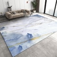 thumbnail image 1 of Blue White Marble Area Rugs, Nordic Golden Stripes Ink Turquoise Abstract Apartment Carpet, Area Carpet Durable Enough Soft Texture Apply To Cafe Office Door Mats Porch 2x3ft, 1 of 6