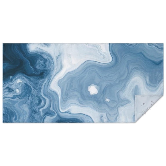 Blue White Marble Pattern Rectangle Tablecloth 60"x120",Waterproof Polyester Rectangle Table Cloth, Wipeable Spillproof Polyester Tablecloth for Dining, Camping, Indoor and Outdoor