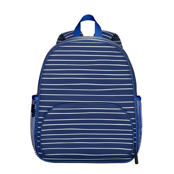 Blue and White Modern Art Geometric Backpack Backpack for School,Cute School Bag,Schoolbag with Adjustable Shoulder Straps & Padded Back,13.8"x11.4"x6"