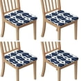 thumbnail image 1 of Blue and White Modern Art Geometric Seat Covers for Dining Room Chairs Set Of 4,Stretch Printed Washable Chair Seat Cover with Elastic Ties and Button,Removable Waterproof Couch Cushion Covers, 1 of 6