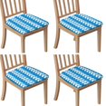 thumbnail image 1 of Blue and White Modern Art Geometric Seat Covers for Dining Room Chairs Set Of 4,Stretch Printed Washable Chair Seat Cover with Elastic Ties and Button,Removable Waterproof Couch Cushion Covers, 1 of 6