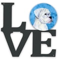 thumbnail image 1 of Blue White Natural Eared Boxer Metal Wall Artwork LOVE, 1 of 2