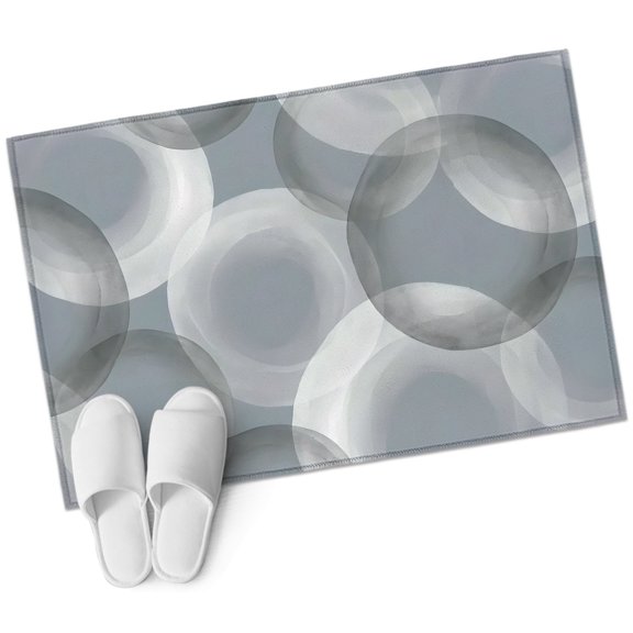 Blue White Ombre Circle Bathroom Rug Washable 2x3 Entryway Rug Non Slip Modern Abstract Art Green Front Door Mat Low Pile Indoor Doormat Throw Floor Carpet for Kitchen Bedroom Entrance
