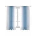 thumbnail image 1 of Blue White Ombre Sheer Curtains 2 Panels Set Gradient Color Lihgt Filtering Rod Pocket Voile Drape, Semi Sheer Window Curtains for Bedroom Living Room, 52"x72", 1 of 5