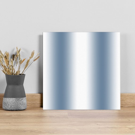 Blue White Ombre Wall Art Painting on Canvas, Modern Abstract Art Farmhouse Gradient Canvas Art Home Prints Wall Art Framed Modern Artwork for Living Room Bedroom Wall Decor 20x20in