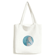 thumbnail image 1 of Blue White Owl Girl Chinese Style Watercolor Tote Canvas Bag Shopping Satchel Casual Handbag, 1 of 3