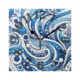 thumbnail image 1 of Blue White Partern Wall Clock Square Silent Non Ticking Battery Operated Clock for Home Bathroom Kitchen Bedroom Living Room, 1 of 8