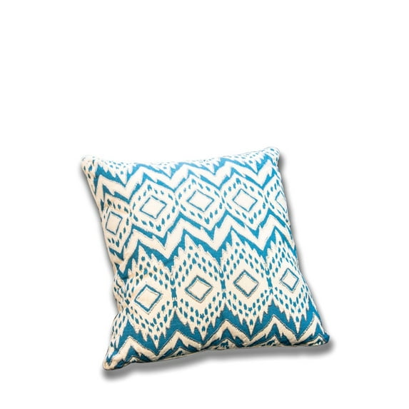 Blue White Pattern Throw Pillow