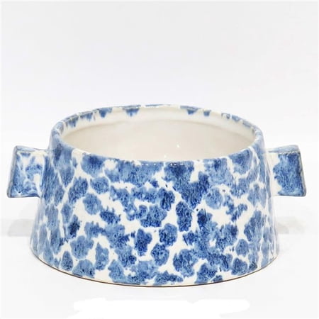 Blue & White Pattern with Ear Handles Ceramic Planter