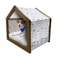 thumbnail image 1 of Blue and White Pet House, Poodle Silhouette Comb Collar Dog Tracks Hearts Animal Lover Pet Theme, Outdoor & Indoor Portable Dog Kennel with Pillow and Cover, 5 Sizes, White Night Blue, by Ambesonne, 1 of 5