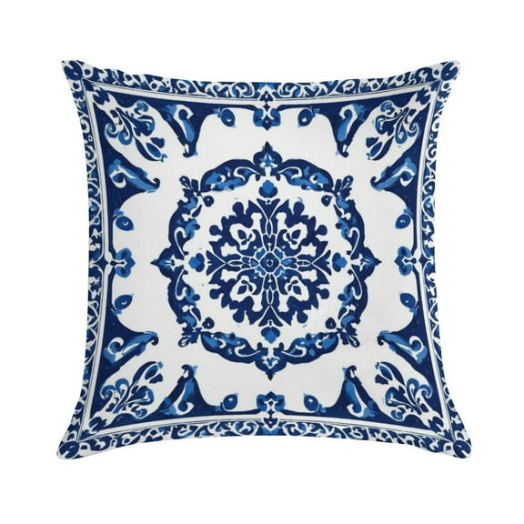 Blue And White Pioneer Flower Pillow Covers,Blue And White Pioneer Flower Throw Pillow Covers 20"×20" ,Living Room Sofa Couch Pillow Covers,Decorative Pillow Covers