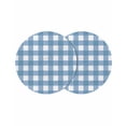 thumbnail image 1 of Blue White Plaid Round Placemats Set of 2 for Dinning Tables,Heat-proof Braided Table Mats 13 Inch,Gradient Geometric Buffalo Checkered Washable Place Mat for Kitchen Restaurant Party Table Decor, 1 of 9