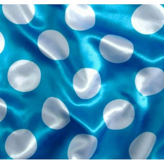 Blue White Polka Dot Charmeuse Fabric, Decor Clothing Events Accessories