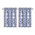 thumbnail image 1 of Blue and White Porcelain Kitchen Curtains Farmhouse Country Summer Short Tier Curtain for Washable Kitchen Cafe Decor Rod Pocket Window Drapes 2 Panels 27.5x36 Inch, 1 of 5
